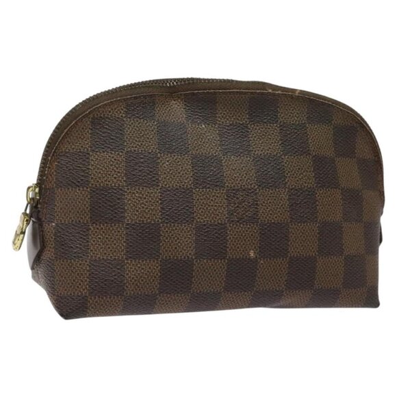 LOUIS VUITTON Damier Ebene Pochette Cosmetic PM Pouch N47516 LV Auth KD199 - Picture 1 of 15